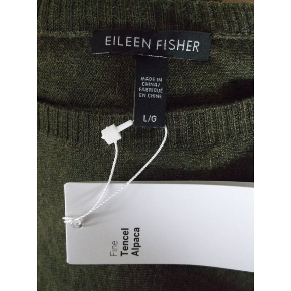 Eileen Fisher alpaca tencel hi-low boxy sweater - Picture 6 of 6